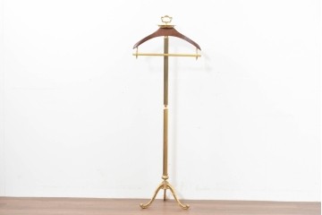 中古　高級品　イタリア製　ゴールドカラーが上品なトレー付きバレットスタンド　(R-086422)