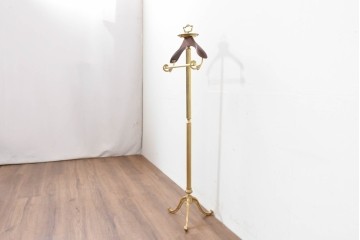 中古　高級品　イタリア製　ゴールドカラーが上品なトレー付きバレットスタンド　(R-086422)