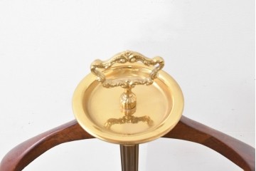 中古　高級品　イタリア製　ゴールドカラーが上品なトレー付きバレットスタンド　(R-086422)