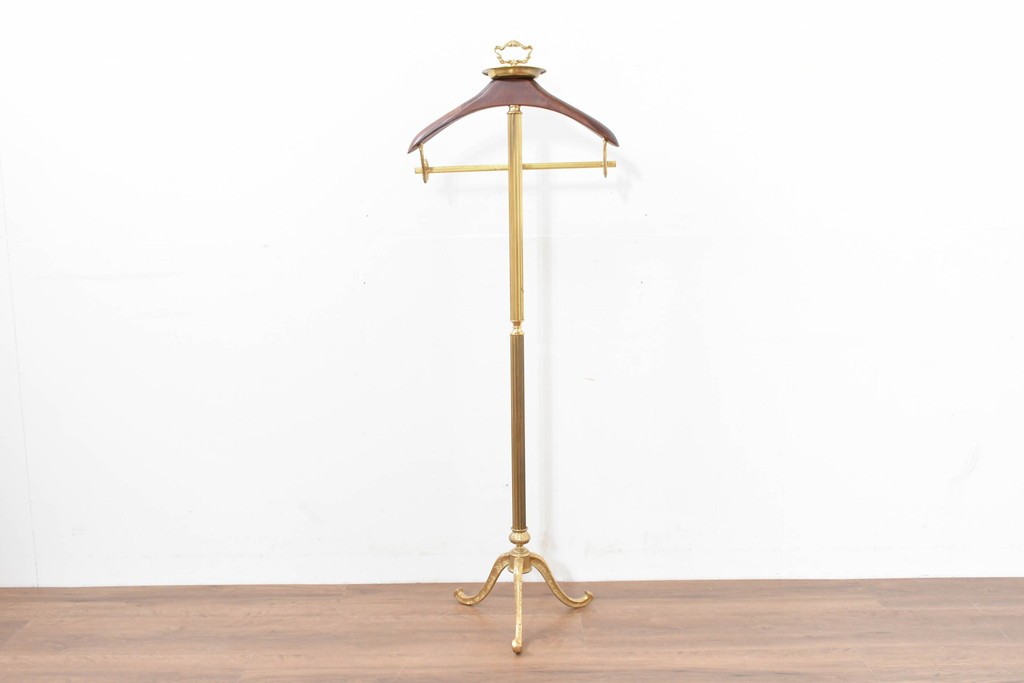 中古　高級品　イタリア製　ゴールドカラーが上品なトレー付きバレットスタンド　(R-086422)