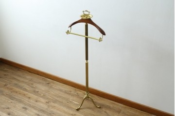 中古　高級品　イタリア製　ゴールドカラーが上品なトレー付きバレットスタンド　(R-086422)