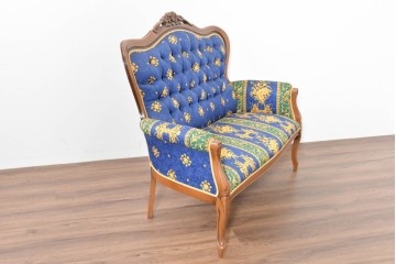 中古　ヨーロッパ高級輸入品　希少デザインの生地を使用したセティ　定価約32万円　(R-086423)