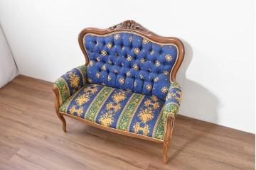 中古　ヨーロッパ高級輸入品　希少デザインの生地を使用したセティ　定価約32万円　(R-086423)