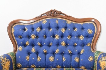 中古　ヨーロッパ高級輸入品　希少デザインの生地を使用したセティ　定価約32万円　(R-086423)