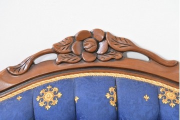 中古　ヨーロッパ高級輸入品　希少デザインの生地を使用したセティ　定価約32万円　(R-086423)