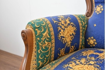 中古　ヨーロッパ高級輸入品　希少デザインの生地を使用したセティ　定価約32万円　(R-086423)