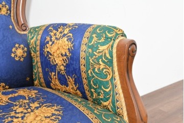 中古　ヨーロッパ高級輸入品　希少デザインの生地を使用したセティ　定価約32万円　(R-086423)