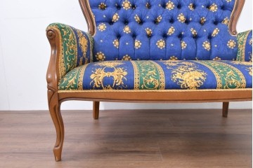 中古　ヨーロッパ高級輸入品　希少デザインの生地を使用したセティ　定価約32万円　(R-086423)