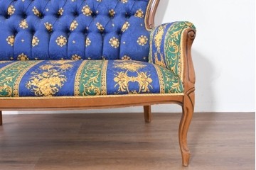 中古　ヨーロッパ高級輸入品　希少デザインの生地を使用したセティ　定価約32万円　(R-086423)