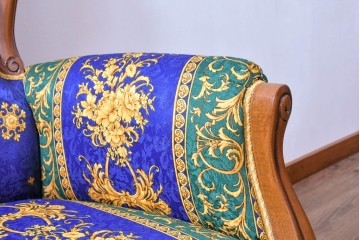 中古　ヨーロッパ高級輸入品　希少デザインの生地を使用したセティ　定価約32万円　(R-086423)