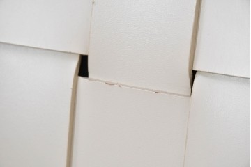 中古　arflex(アルフレックス)　TINA 10(ティナ)　白革テープを編み込んだアームレスチェア4脚セット　定価(4脚合計)約85万3千円　(R-086424)