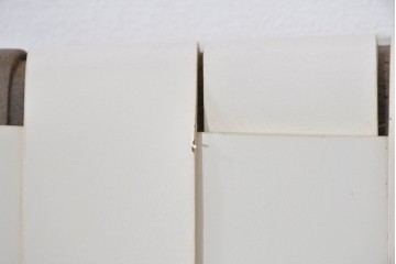 中古　arflex(アルフレックス)　TINA 10(ティナ)　白革テープを編み込んだアームレスチェア4脚セット　定価(4脚合計)約85万3千円　(R-086424)