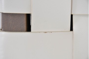 中古　arflex(アルフレックス)　TINA 10(ティナ)　白革テープを編み込んだアームレスチェア4脚セット　定価(4脚合計)約85万3千円　(R-086424)