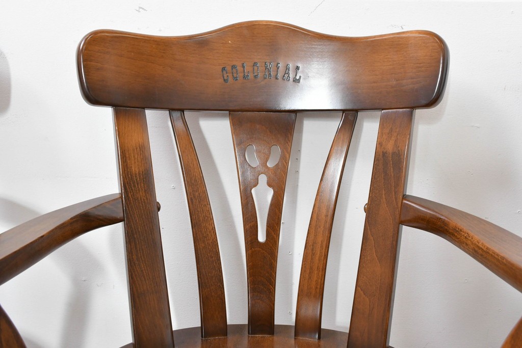 中古　美品　カリモク家具(karimoku)　コロニアルシリーズ　CC1834NK　回転式アームチェア4脚セット　定価(4脚合計)約26万円　(R-086426)