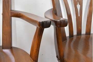 中古　美品　カリモク家具(karimoku)　コロニアルシリーズ　CC1834NK　回転式アームチェア4脚セット　定価(4脚合計)約26万円　(R-086426)