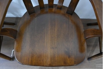 中古　美品　カリモク家具(karimoku)　コロニアルシリーズ　CC1834NK　回転式アームチェア4脚セット　定価(4脚合計)約26万円　(R-086426)