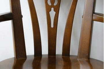 中古　美品　カリモク家具(karimoku)　コロニアルシリーズ　CC1834NK　回転式アームチェア2脚セット　定価(2脚合計)約13万円　(R-086426)