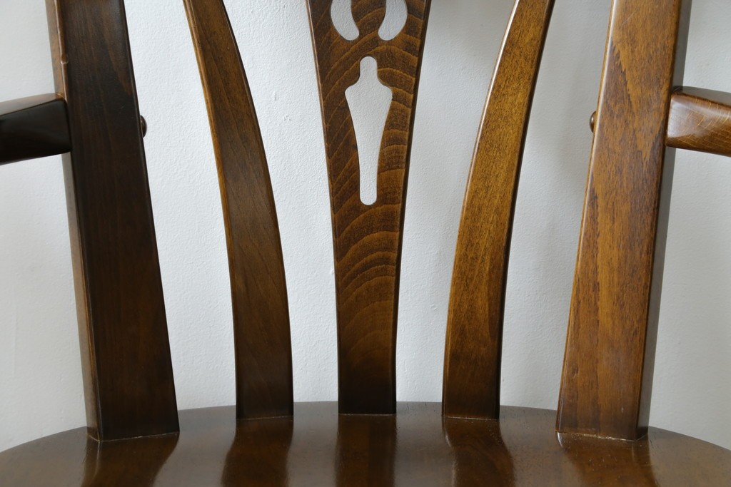 中古　美品　カリモク家具(karimoku)　コロニアルシリーズ　CC1834NK　回転式アームチェア2脚セット　定価(2脚合計)約13万円　(R-086426)