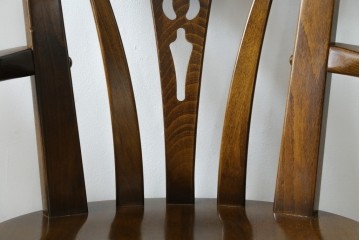 中古　美品　カリモク家具(karimoku)　コロニアルシリーズ　CC1834NK　回転式アームチェア2脚セット　定価(2脚合計)約13万円　(R-086426)