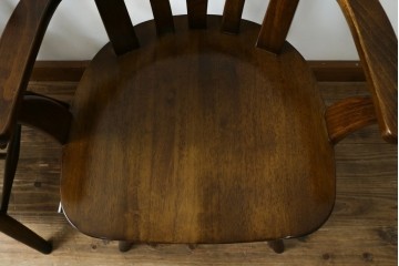 中古　美品　カリモク家具(karimoku)　コロニアルシリーズ　CC1834NK　回転式アームチェア2脚セット　定価(2脚合計)約13万円　(R-086426)