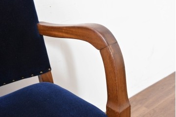 イギリスアンティーク　ゆったりと座れるキャスター付きの回転チェア　(R-086427)