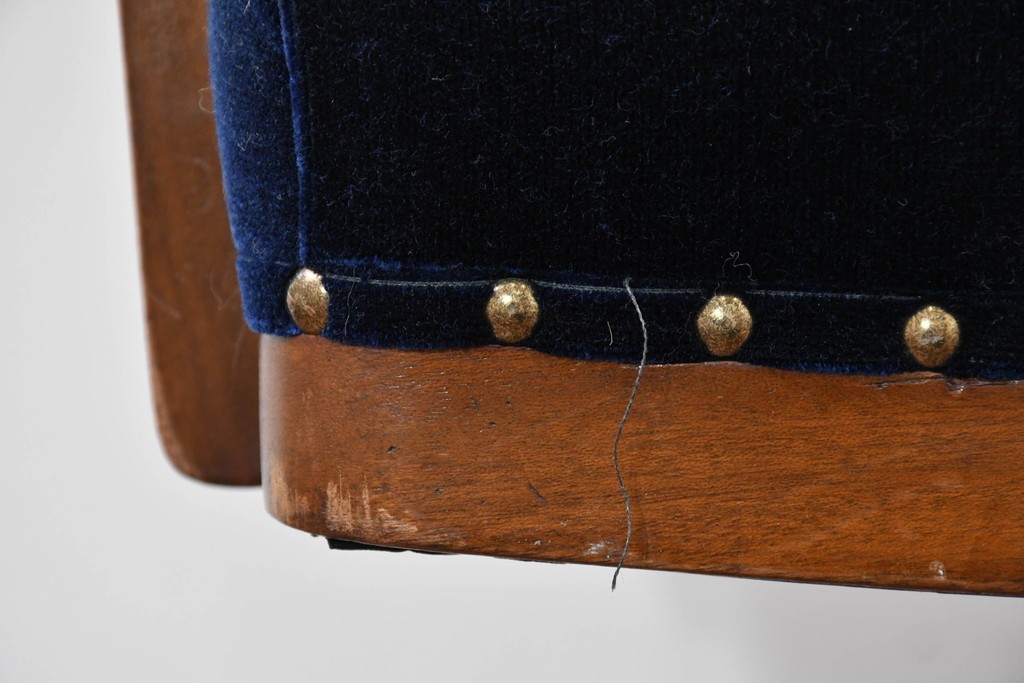 イギリスアンティーク　ゆったりと座れるキャスター付きの回転チェア　(R-086427)