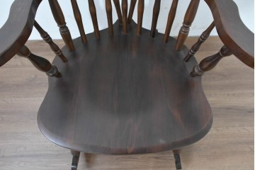 和製ヴィンテージ　希少な廃番品　柏木工(KASHIWA)　美しい曲線が魅力のロッキングチェア　(R-086428)