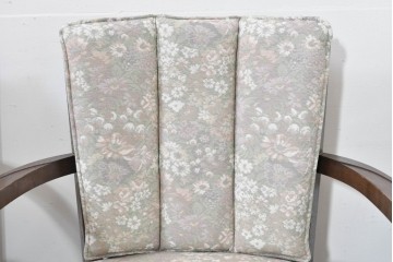 中古　職人手作り品　ノックオンウッド(knockonwood)　ナラ材　花柄ファブリックが上品なアームチェア4脚セット　定価(4脚合計)約60万円　(R-086429)