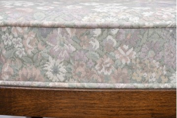 中古　職人手作り品　ノックオンウッド(knockonwood)　ナラ材　花柄ファブリックが上品なアームチェア4脚セット　定価(4脚合計)約60万円　(R-086429)