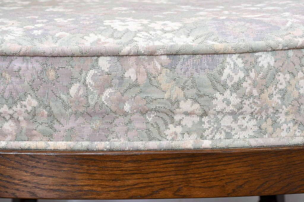 中古　職人手作り品　ノックオンウッド(knockonwood)　ナラ材　花柄ファブリックが上品なアームチェア4脚セット　定価(4脚合計)約60万円　(R-086429)