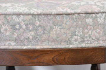 中古　職人手作り品　ノックオンウッド(knockonwood)　ナラ材　花柄ファブリックが上品なアームチェア4脚セット　定価(4脚合計)約60万円　(R-086429)