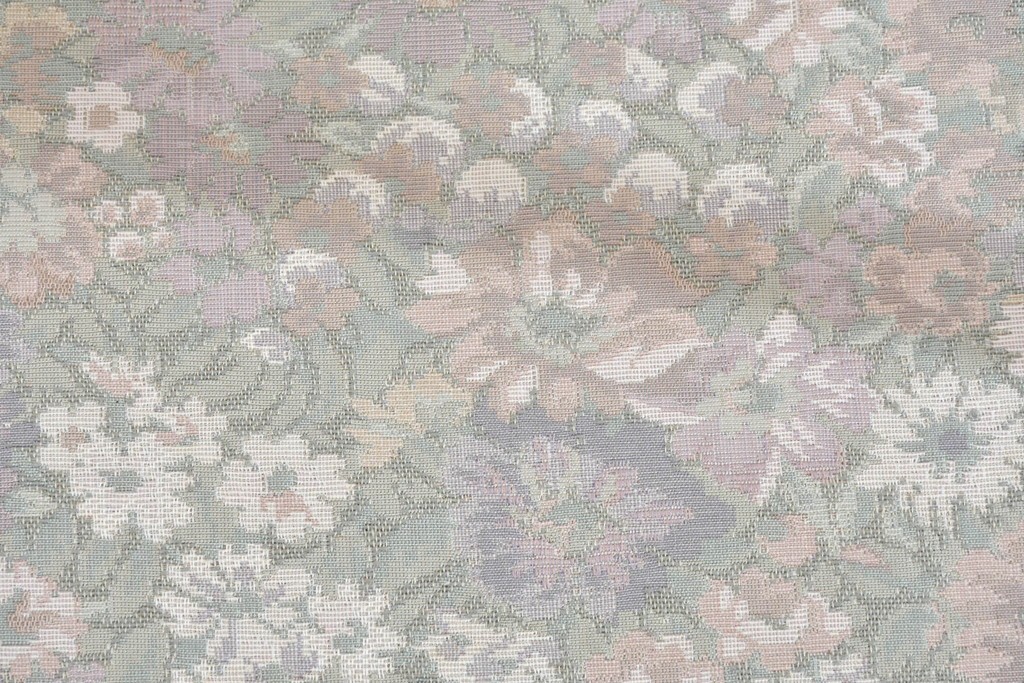 中古　職人手作り品　ノックオンウッド(knockonwood)　ナラ材　花柄ファブリックが上品なアームチェア4脚セット　定価(4脚合計)約60万円　(R-086429)