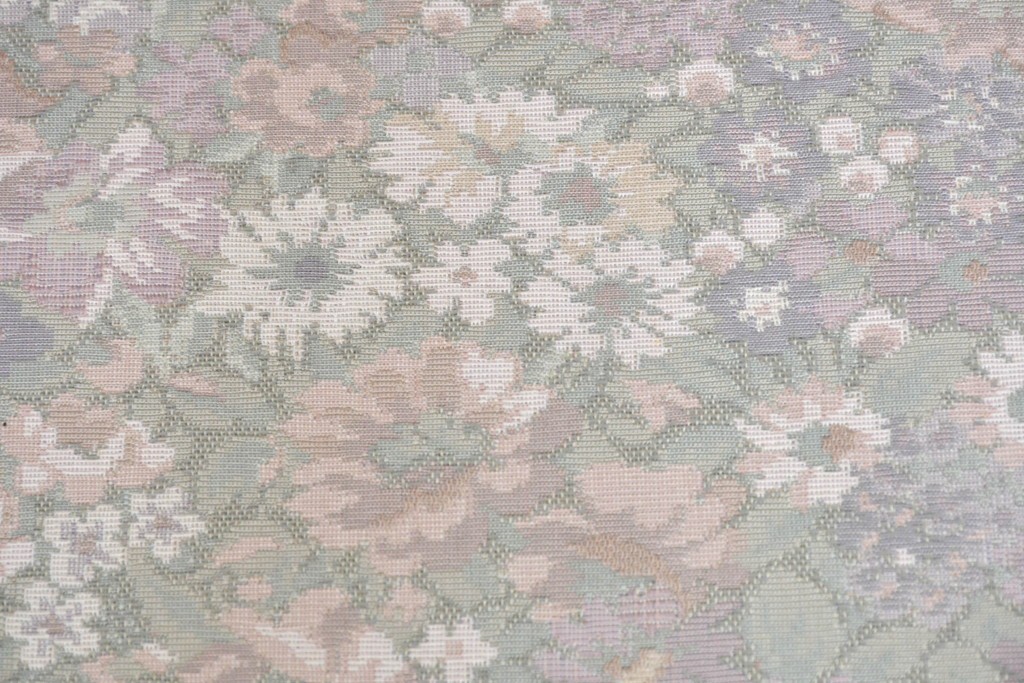 中古　職人手作り品　ノックオンウッド(knockonwood)　ナラ材　花柄ファブリックが上品なアームチェア4脚セット　定価(4脚合計)約60万円　(R-086429)