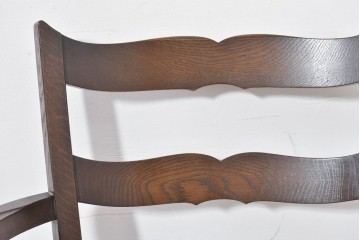 中古　職人手作り品　ノックオンウッド(knockonwood)　ナラ材　花柄ファブリックが上品なアームチェア4脚セット　定価(4脚合計)約60万円　(R-086429)