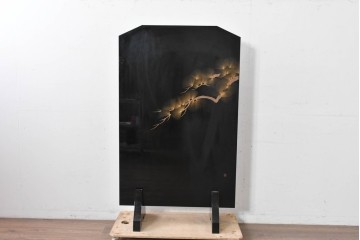 中古　在銘　輪島塗　蒔絵で鯉の滝登りを描いた衝立て　定価約150万円　(R-086435)