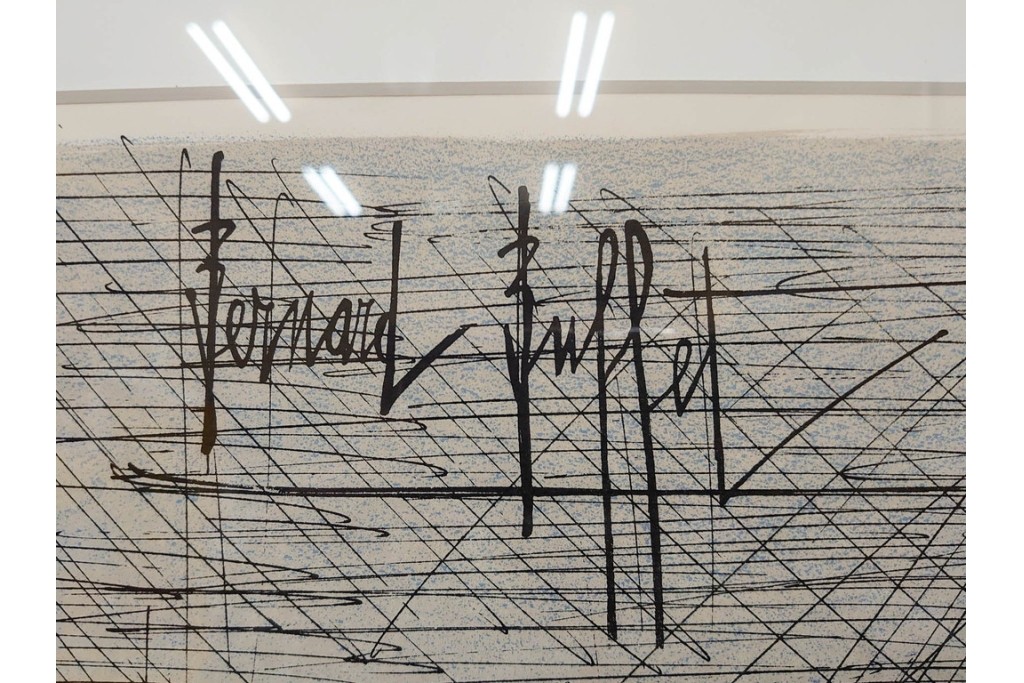 真作　1967年　ベルナール・ビュッフェ(Bernard Buffet)　「ニューヨーク」　都市景観を描いたリトグラフポスター　(R-086436)