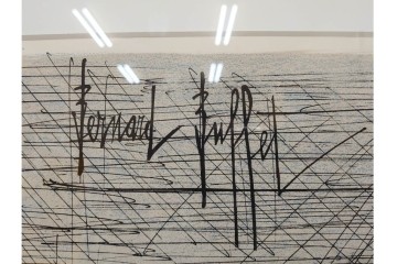 真作　1967年　ベルナール・ビュッフェ(Bernard Buffet)　「ニューヨーク」　都市景観を描いたリトグラフポスター　(R-086436)