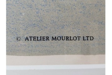 真作　1967年　ベルナール・ビュッフェ(Bernard Buffet)　「ニューヨーク」　都市景観を描いたリトグラフポスター　(R-086436)