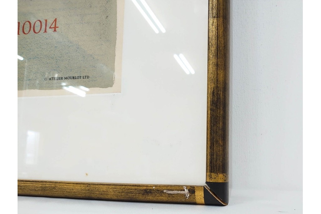 真作　1967年　ベルナール・ビュッフェ(Bernard Buffet)　「ニューヨーク」　都市景観を描いたリトグラフポスター　(R-086436)