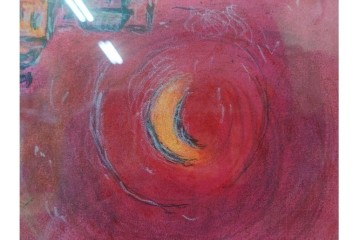 真作　1975年　マルク・シャガール　「ソロモンの雅歌」　人物表現が印象的なリトグラフポスター　外箱付き　(R-086437)