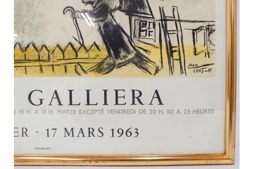 真作　1963年　マルク・シャガール　「革命」　群像表現が印象的なリトグラフポスター　外箱付き　(R-086438)