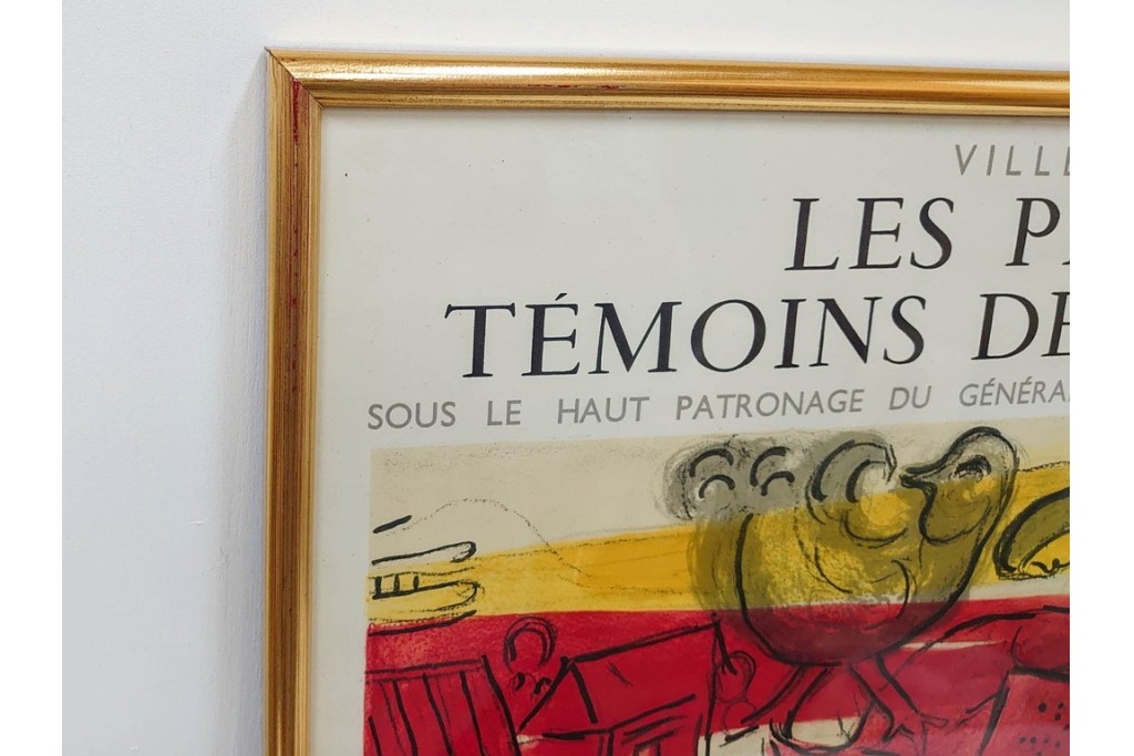 真作　1963年　マルク・シャガール　「革命」　群像表現が印象的なリトグラフポスター　外箱付き　(R-086438)
