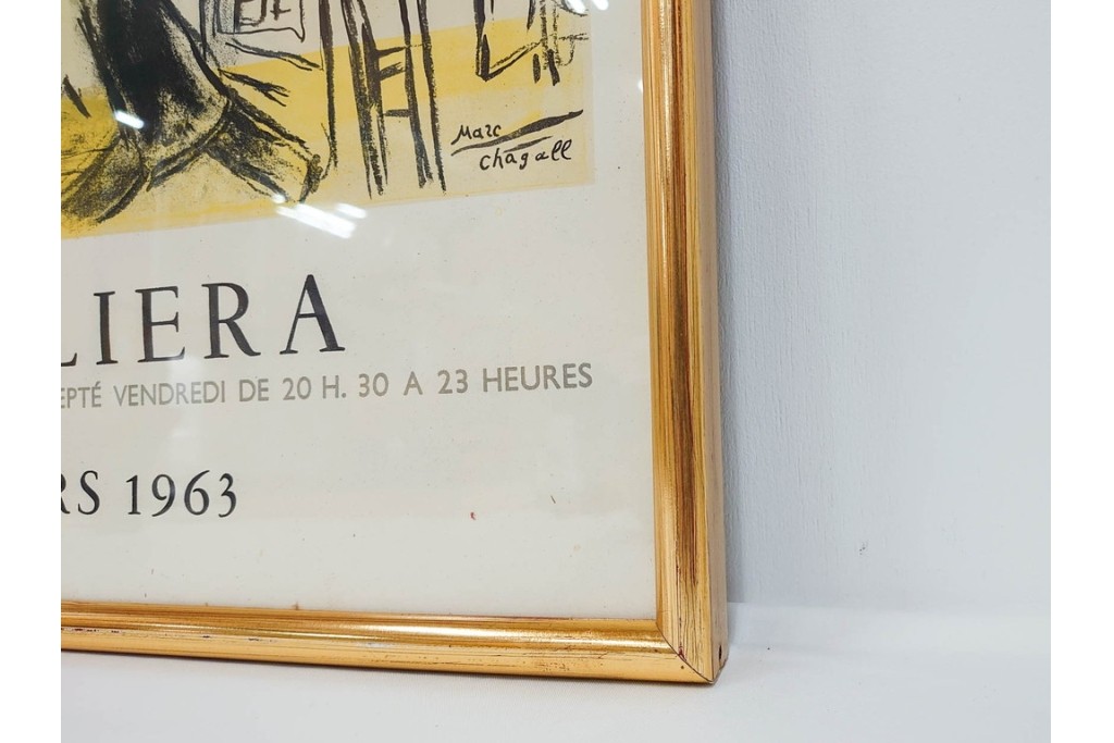 真作　1963年　マルク・シャガール　「革命」　群像表現が印象的なリトグラフポスター　外箱付き　(R-086438)