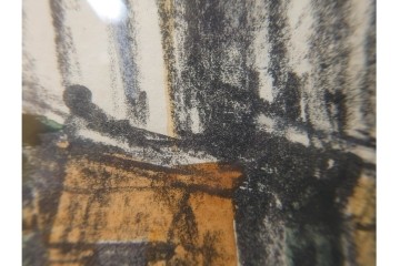 真作　サイン入り　荻須高徳　53/100　「パリの街角」　パリの街並みを描いたリトグラフ　外箱付き　(R-086439)