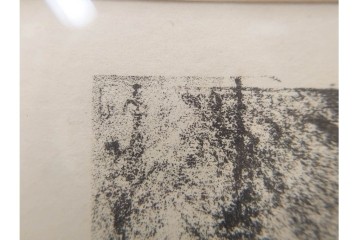 真作　サイン入り　荻須高徳　53/100　「パリの街角」　パリの街並みを描いたリトグラフ　外箱付き　(R-086439)