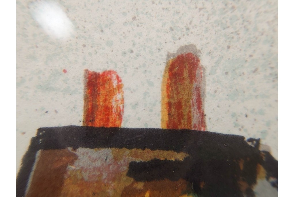 真作　サイン入り　荻須高徳　「街角の家」　142/150　パリの街並みを描いたリトグラフ　外箱付き　(R-086440)