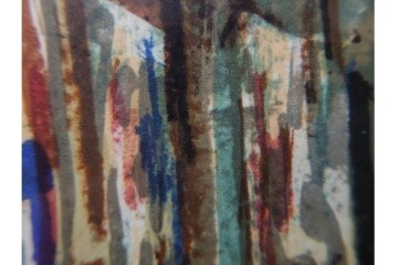 真作　サイン入り　荻須高徳　「街角のタバコ屋」　パリの街角を描いたリトグラフ　外箱付き　(R-086441)