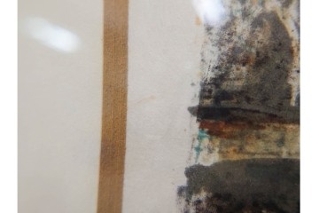 真作　サイン入り　荻須高徳　「街角のタバコ屋」　パリの街角を描いたリトグラフ　外箱付き　(R-086441)