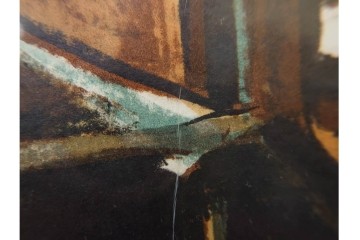 真作　サイン入り　荻須高徳　「クーバン(クーヴァン)」　153/185　修道院を描いたリトグラフ　外箱付き　(R-086442)