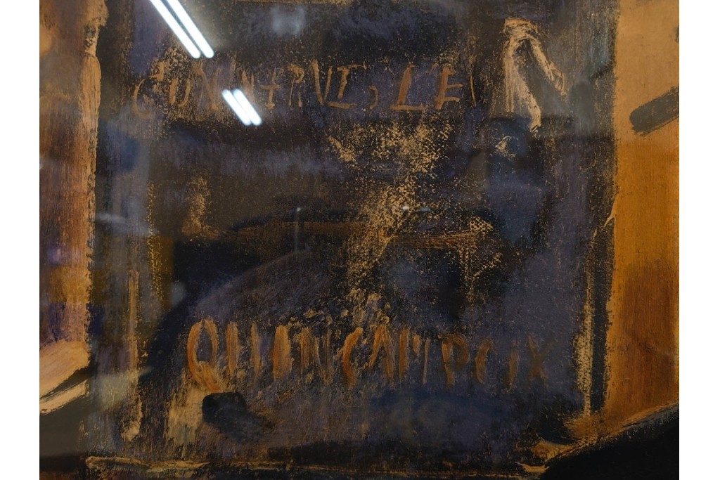 真作　サイン入り　荻須高徳　「パリの街角」?　90/100　街の一角を切り取ったリトグラフ　外箱付き　(R-086443)